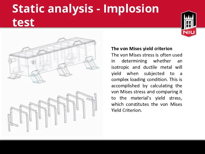 Static analysis - Implosion test The von Mises yield criterion The