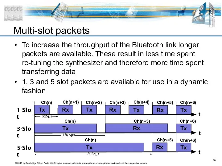 To increase the throughput of the Bluetooth link longer packets are
