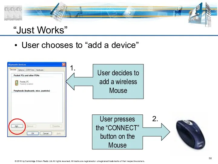 “Just Works” User chooses to “add a device”