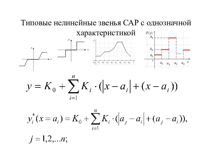 Типовые нелинейные звенья САР с однозначной характеристикой