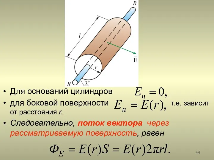 Для оснований цилиндров для боковой поверхности т.е. зависит от расстояния r.