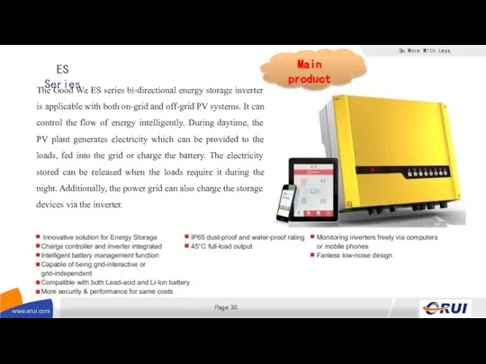 ES Series The Good We ES series bi-directional energy storage inverter