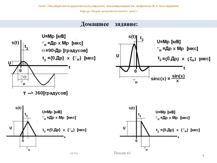 ОТС Лекция #2 Домашнее задание: Санкт- Петербургский государственный университет телекоммуникаций им.