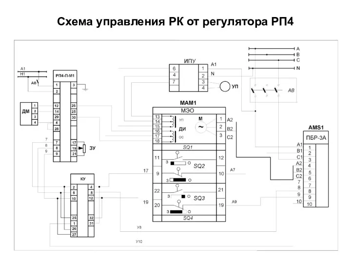 Схема управления РК от регулятора РП4