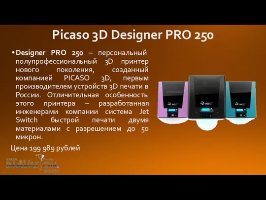 Picaso 3D Designer PRO 250 Designer PRO 250 – персональный полупрофессиональный