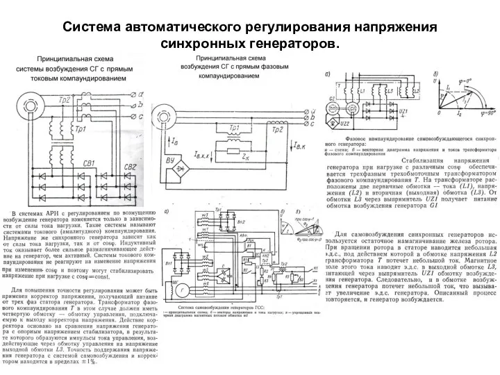 Система автоматического регулирования напряжения синхронных генераторов.