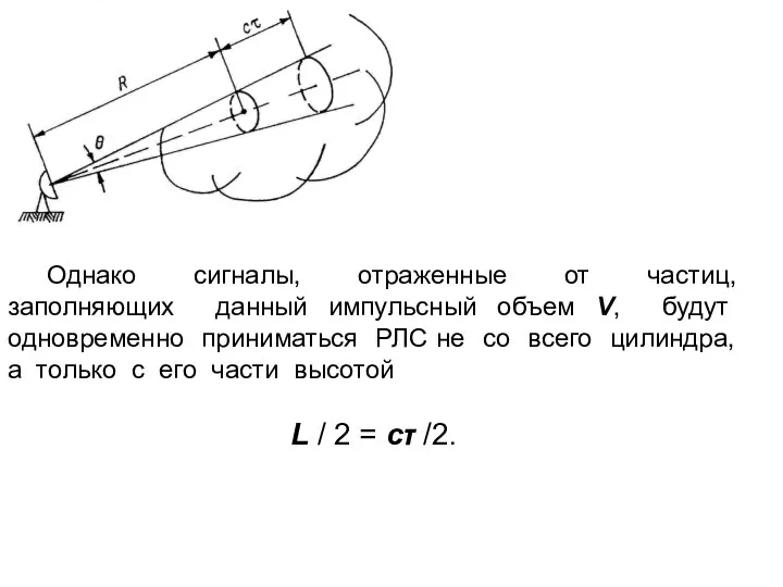 Однако сигналы, отраженные от частиц, заполняющих данный импульсный объем V, будут