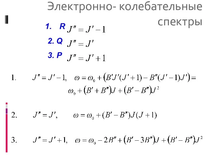 Электронно- колебательные спектры