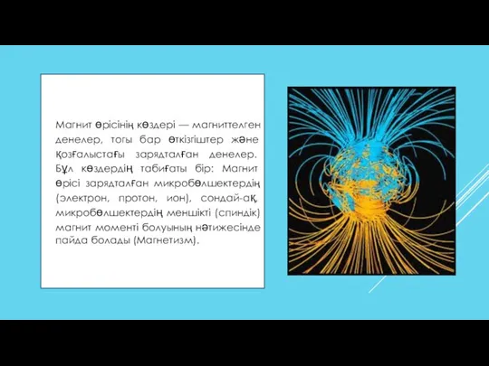 Магнит өрісінің көздері — магниттелген денелер, тогы бар өткізгіштер және қозғалыстағы
