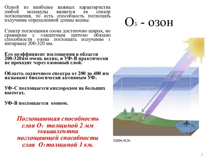 О3 - озон Одной из наиболее важных характеристик любой молекулы является