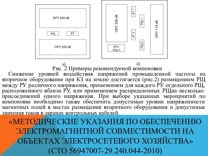 «МЕТОДИЧЕСКИЕ УКАЗАНИЯ ПО ОБЕСПЕЧЕНИЮ ЭЛЕКТРОМАГНИТНОЙ СОВМЕСТИМОСТИ НА ОБЪЕКТАХ ЭЛЕКТРОСЕТЕВОГО ХОЗЯЙСТВА» (СТО