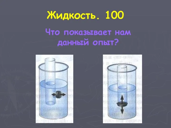 Жидкость. 100 Что показывает нам данный опыт?