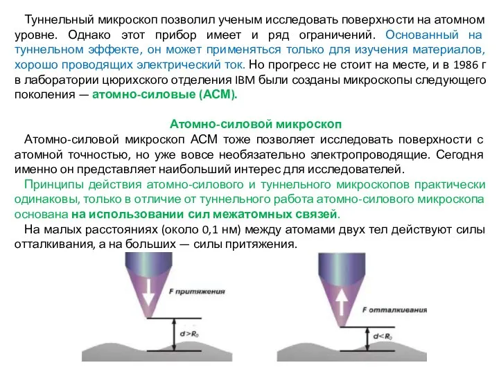 Туннельный микроскоп позволил ученым исследовать поверхности на атомном уровне. Однако этот