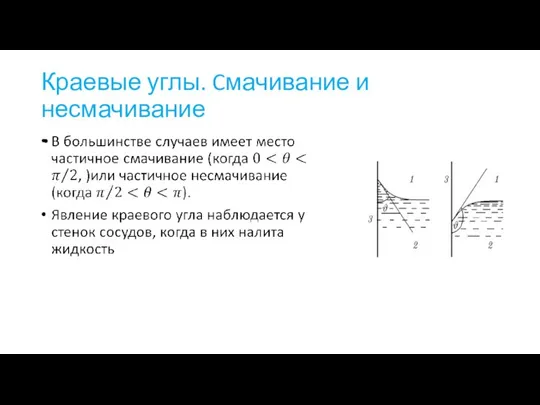 Краевые углы. Cмачивание и несмачивание