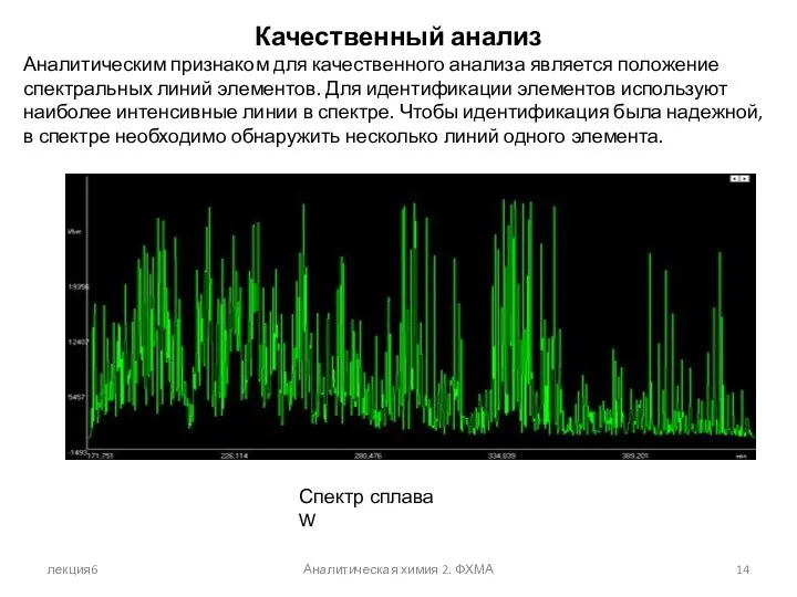 лекция6 Аналитическая химия 2. ФХМА Качественный анализ Аналитическим признаком для качественного