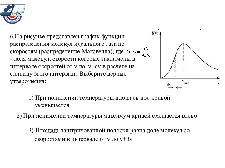 1) При понижении температуры площадь под кривой уменьшается 2) При понижении