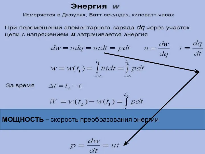 МОЩНОСТЬ – скорость преобразования энергии