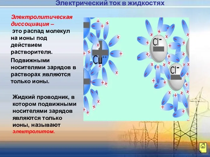 Электролитическая диссоциация – это распад молекул на ионы под действием растворителя.