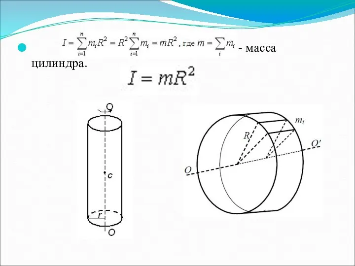 - масса цилиндра.