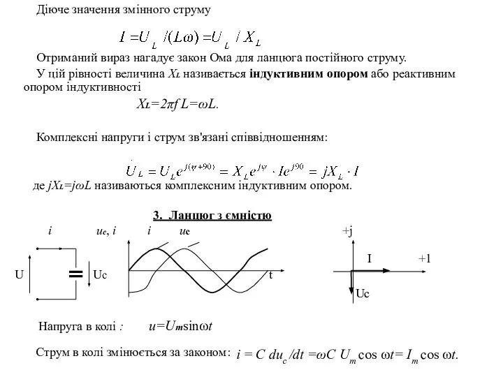 Діюче значення змінного струму Отриманий вираз нагадує закон Ома для ланцюга