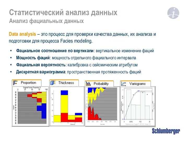 Статистический анализ данных Анализ фациальных данных Data analysis – это процесс