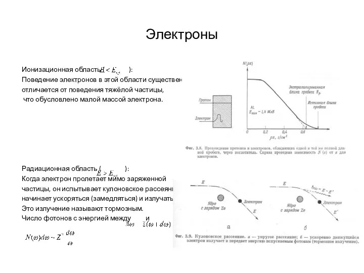 Электроны Ионизационная область ( ): Поведение электронов в этой области существенно