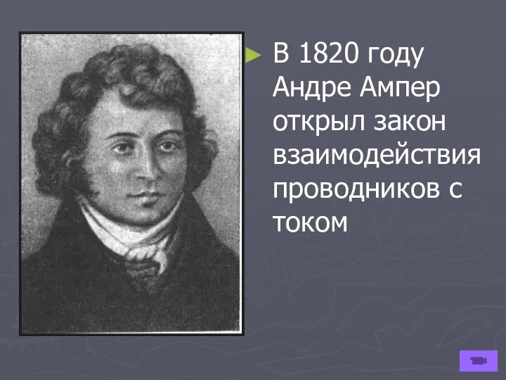 В 1820 году Андре Ампер открыл закон взаимодействия проводников с током