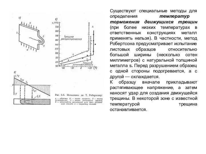 Существуют специальные методы для определения температур торможения движущихся трещин (при более