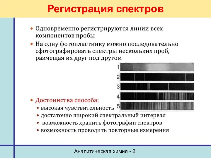 Аналитическая химия - 2 Регистрация спектров