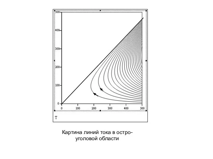 Картина линий тока в остро-уголовой области