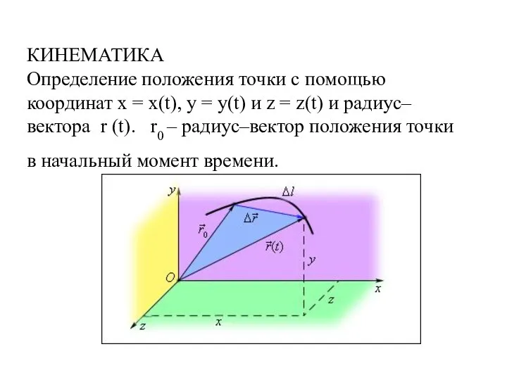 КИНЕМАТИКА Определение положения точки с помощью координат x = x(t), y