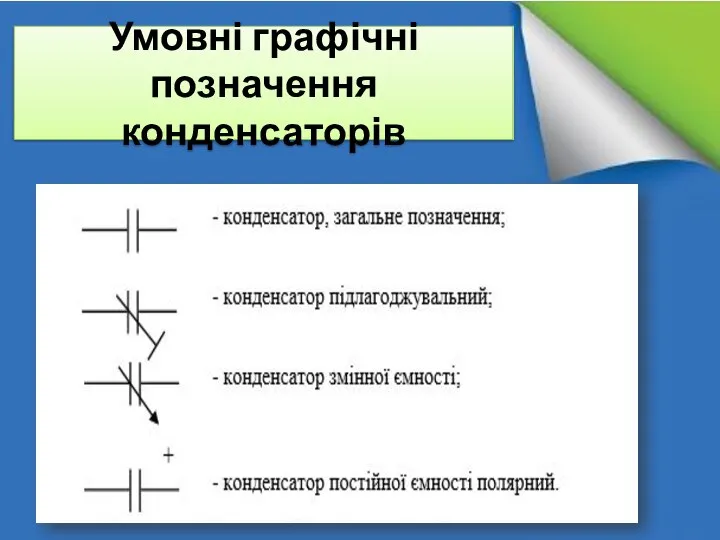 Умовні графічні позначення конденсаторів