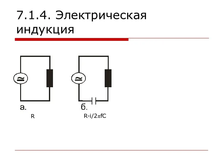 7.1.4. Электрическая индукция R R-i/2πfC