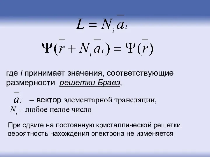 где i принимает значения, соответствующие размерности решетки Бравэ, – вектор элементарной