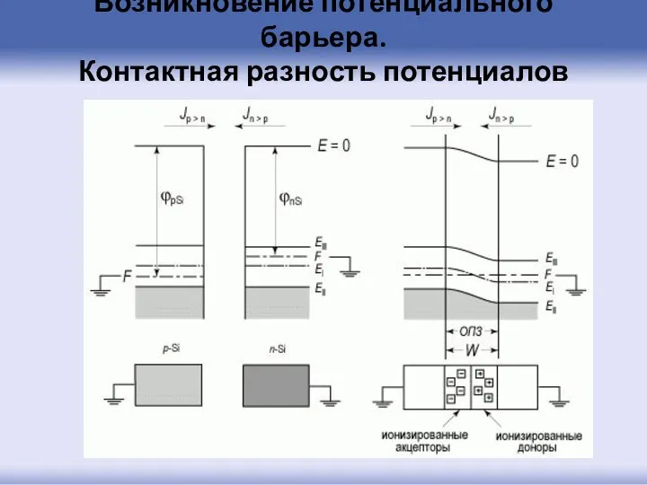 Возникновение потенциального барьера. Контактная разность потенциалов