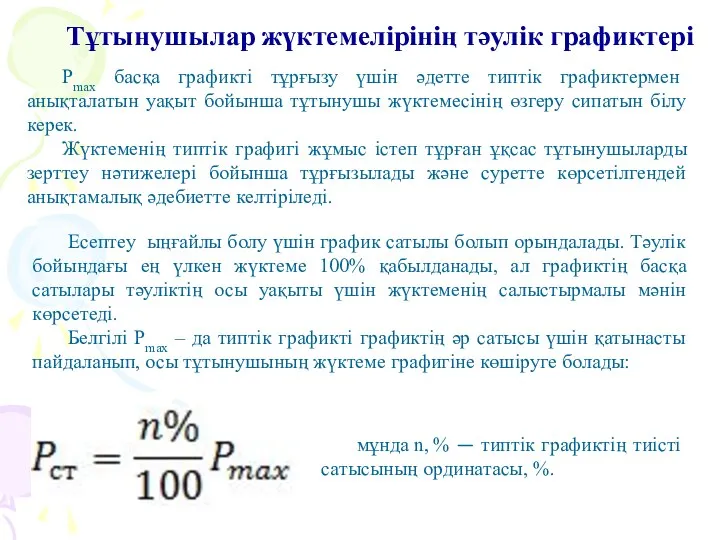 Рmax басқа графикті тұрғызу үшін әдетте типтік графиктермен анықталатын уақыт бойынша