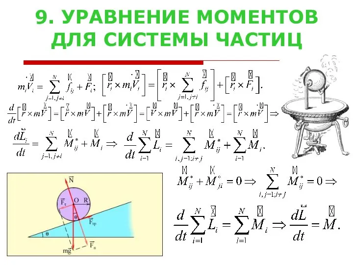 9. УРАВНЕНИЕ МОМЕНТОВ ДЛЯ СИСТЕМЫ ЧАСТИЦ