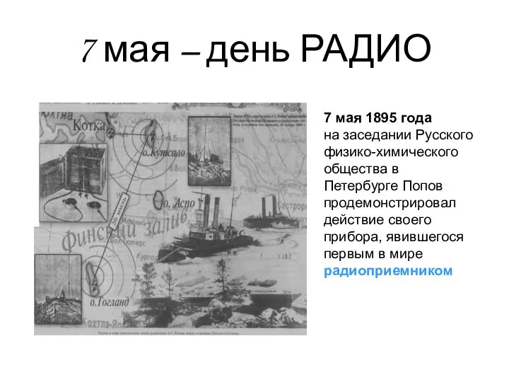 7 мая – день РАДИО 7 мая 1895 года на заседании