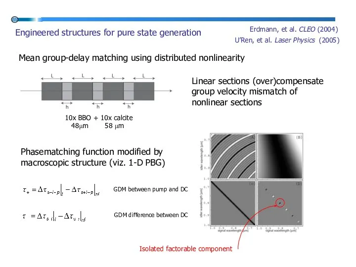 10x BBO + 10x calcite 48μm 58 μm Engineered structures for