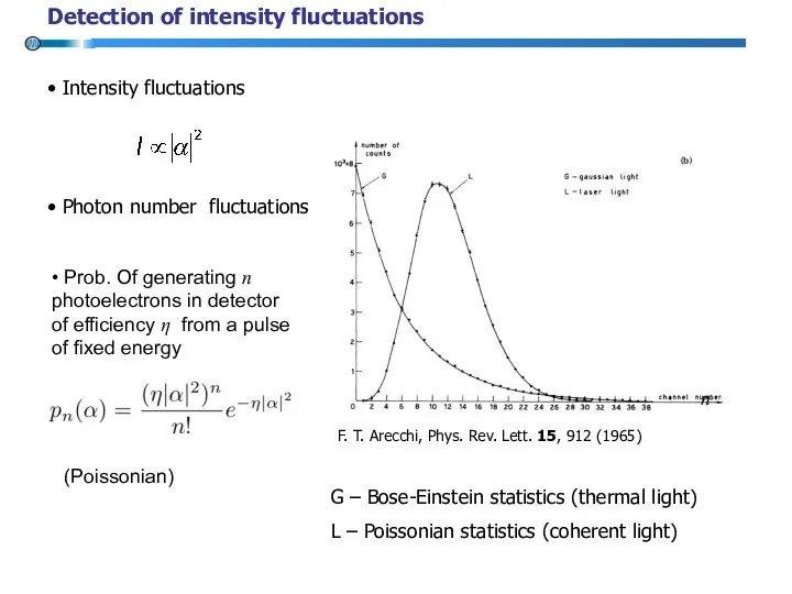 F. T. Arecchi, Phys. Rev. Lett. 15, 912 (1965) G –