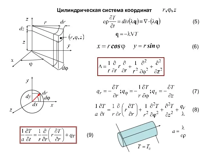 Цилиндрическая система координат (5) (6) (7) (8) (9)