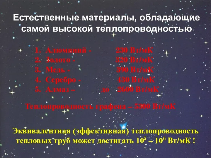 Естественные материалы, обладающие самой высокой теплопроводностью Алюминий - 230 Вт/мК Золото