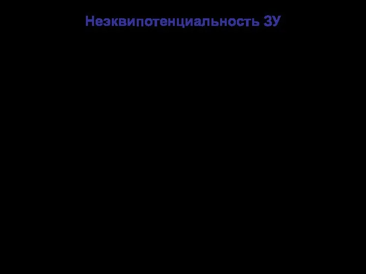 Неэквипотенциальность ЗУ Неэквипотенциальность ЗУ – наличие разных потенциалов в разных точках