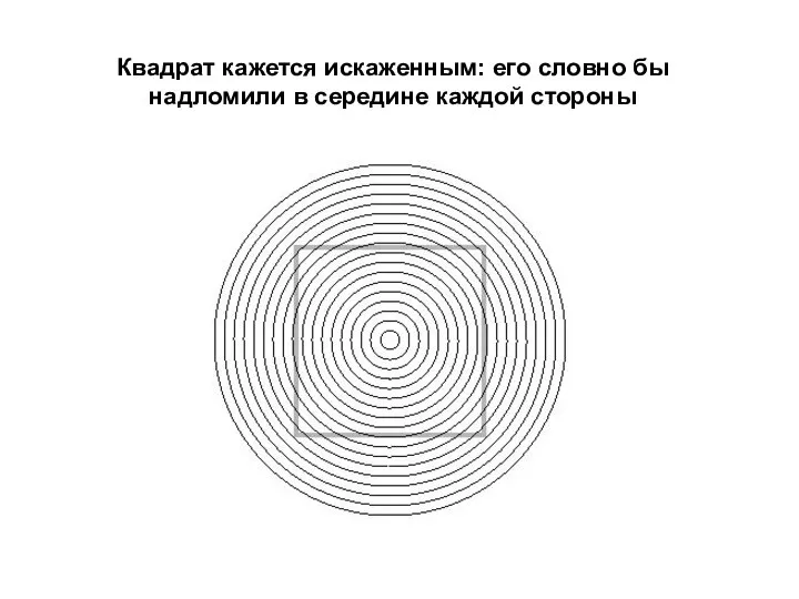 Квадрат кажется искаженным: его словно бы надломили в середине каждой стороны