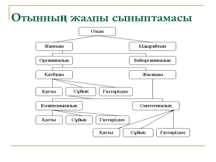 Отынның жалпы сыныптамасы