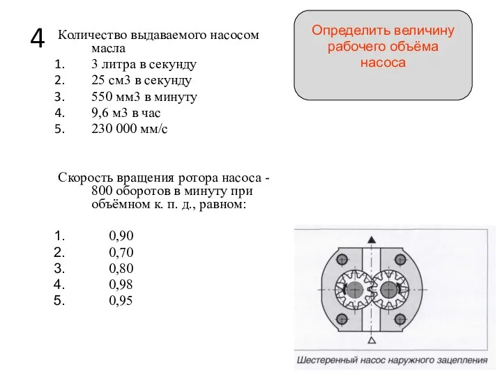 4 Количество выдаваемого насосом масла 3 литра в секунду 25 см3