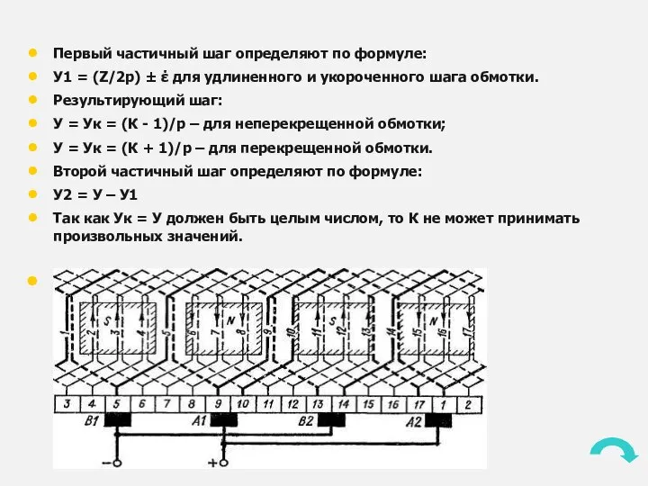 Первый частичный шаг определяют по формуле: У1 = (Z/2p) ± έ