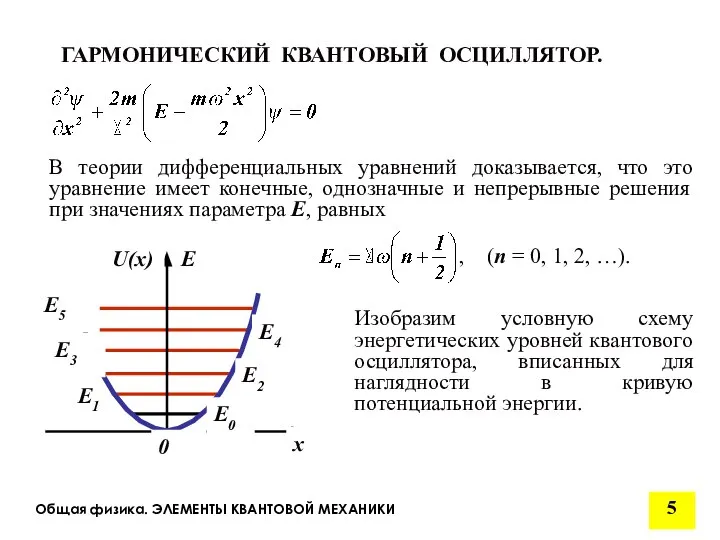 Общая физика. ЭЛЕМЕНТЫ КВАНТОВОЙ МЕХАНИКИ В теории дифференциальных уравнений доказывается, что