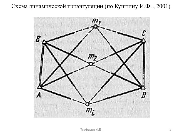 Схема динамической триангуляции (по Куштину И.Ф. , 2001) Трофимов М.Е.