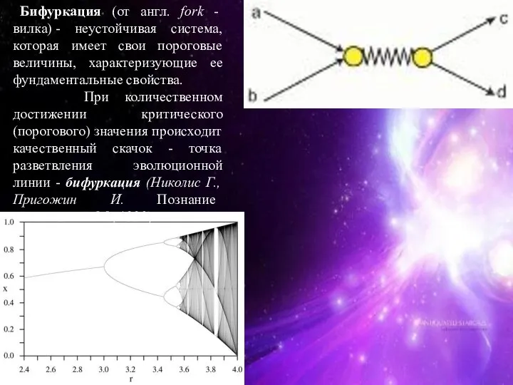 Бифуркация (от англ. fork - вилка) - неустойчивая система, которая имеет